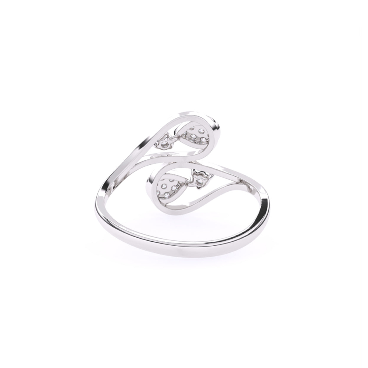 Pear Style Round Lab Grown Diamond Engagement Ring